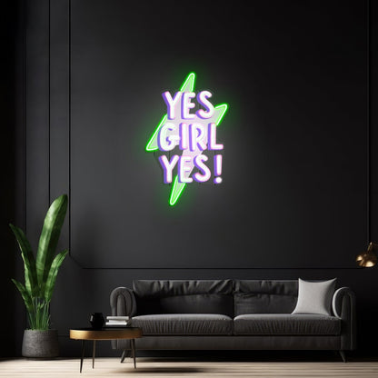 Yes Girl Yes Led Neon Acrylic Artwork For Sale - Shineneon