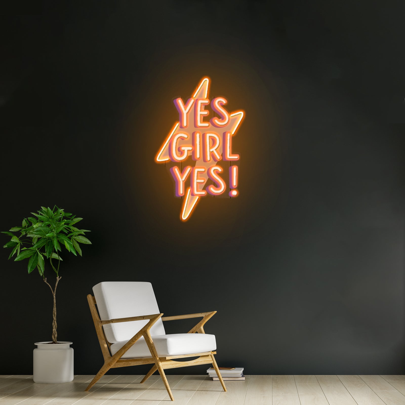 Yes Girl Yes Led Neon Acrylic Artwork For Sale