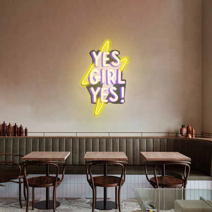 Yes Girl Yes Led Neon Acrylic Artwork For Sale