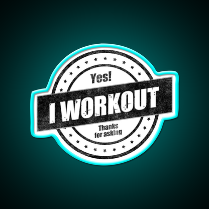 Yes I Workout Thanks For Asking Gym Fitness Led Neon Sign Rgb Color - Size and dimension reference