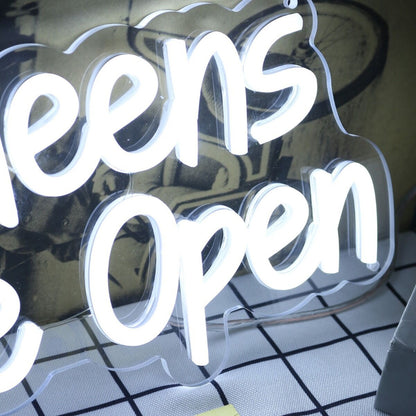 Yes Queens We Are Open White Led Neon Sign | Shineneon