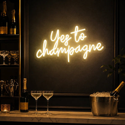 Yes To Champagne LED Neon Sign - Shineneon