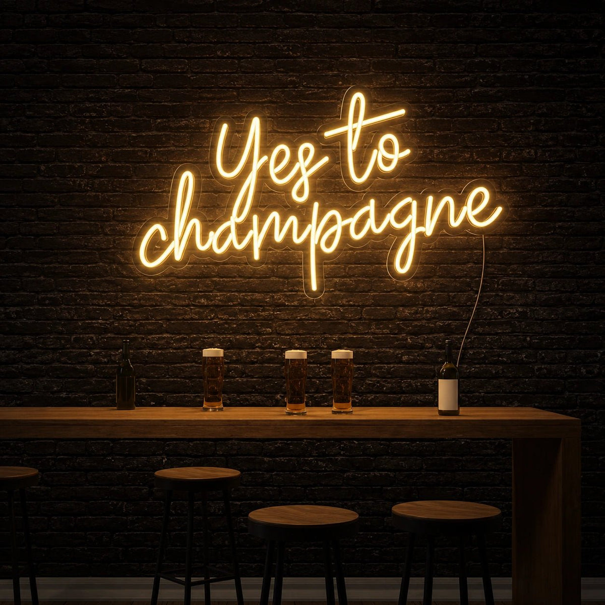 Yes To Champagne LED Neon Sign - Shineneon
