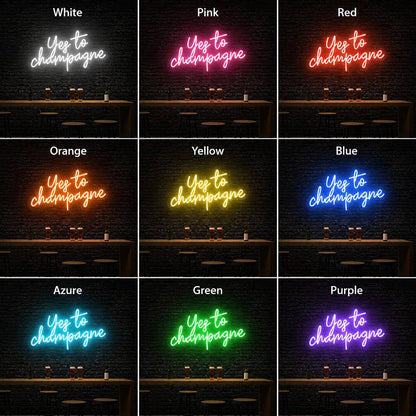Yes To Champagne LED Neon Sign - Shineneon