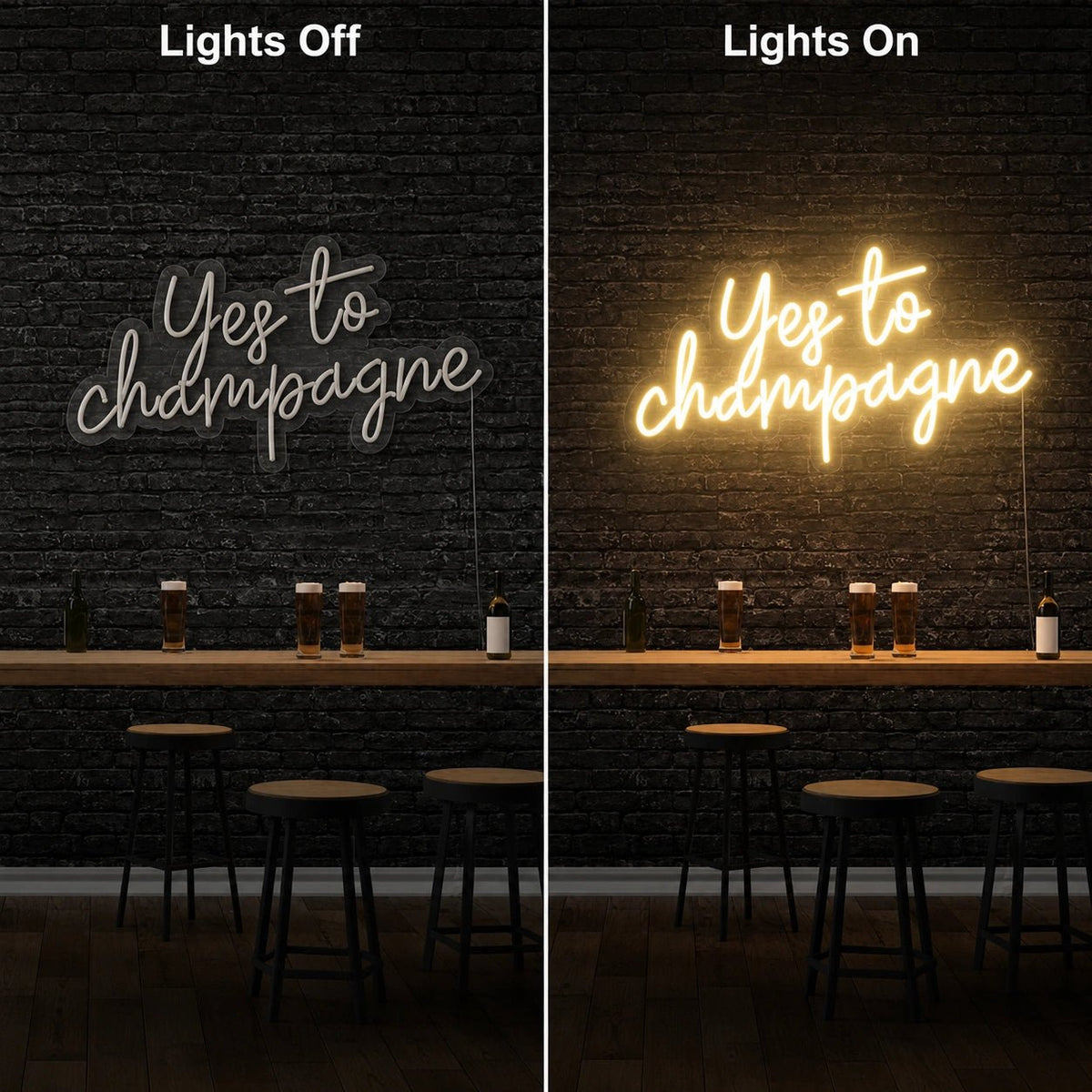 Yes To Champagne LED Neon Sign - Shineneon