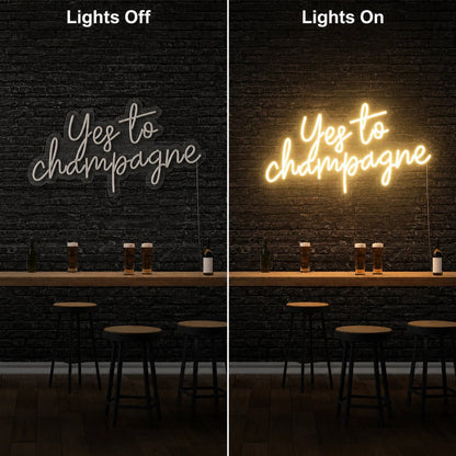 Yes To Champagne LED Neon Sign - Shineneon
