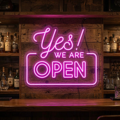 Yes We Are Open Business LED Neon Sign - 03 Real Lifestyle Scene