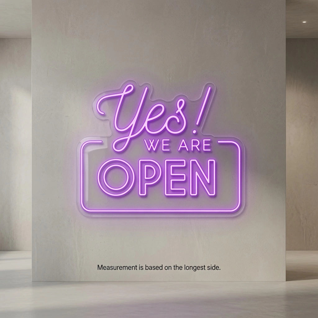 Yes We Are Open Business LED Neon Sign - 04 Size Image