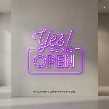 Yes We Are Open Business LED Neon Sign - 04 Size Image