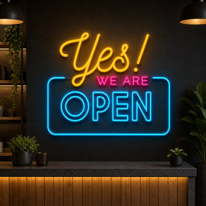 Yes We Are Open LED Neon Sign high-converting product image