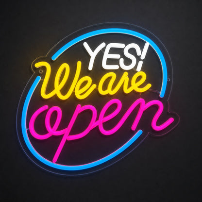Yes We Are Open Wall Art LED Neon Sign main product image