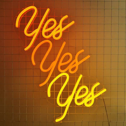 Yes Yes Yes Led Neon Sign For Positive And Affirmative Spaces - Shineneon