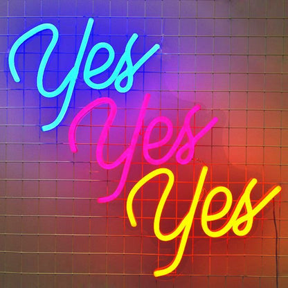 Yes Yes Yes Neon Sign Brings Enthusiasm To Any Decor | Shineneon