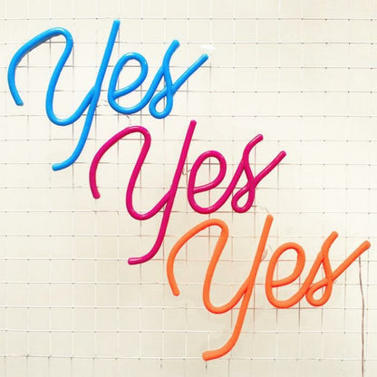 Yes Yes Yes Neon Sign Brings Enthusiasm To Any Decor | Shineneon