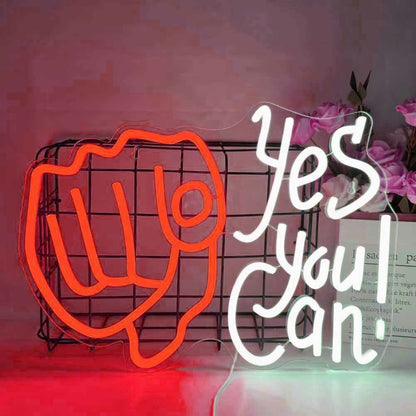 Yes You Can Gym Motivation Neon Sign | Shineneon