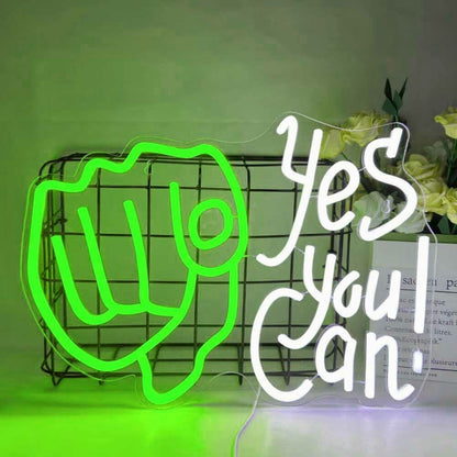 Yes You Can Gym Motivation Neon Sign | Shineneon