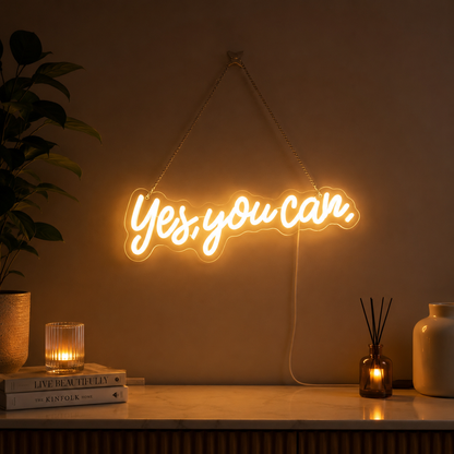 Yes You Can LED Neon Sign Wall Neon Sign - 03 Real Lifestyle Scene