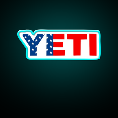 Yeti American Flag Logo Beer Bar Decor Led Neon Sign Rgb Color - Size and dimension reference