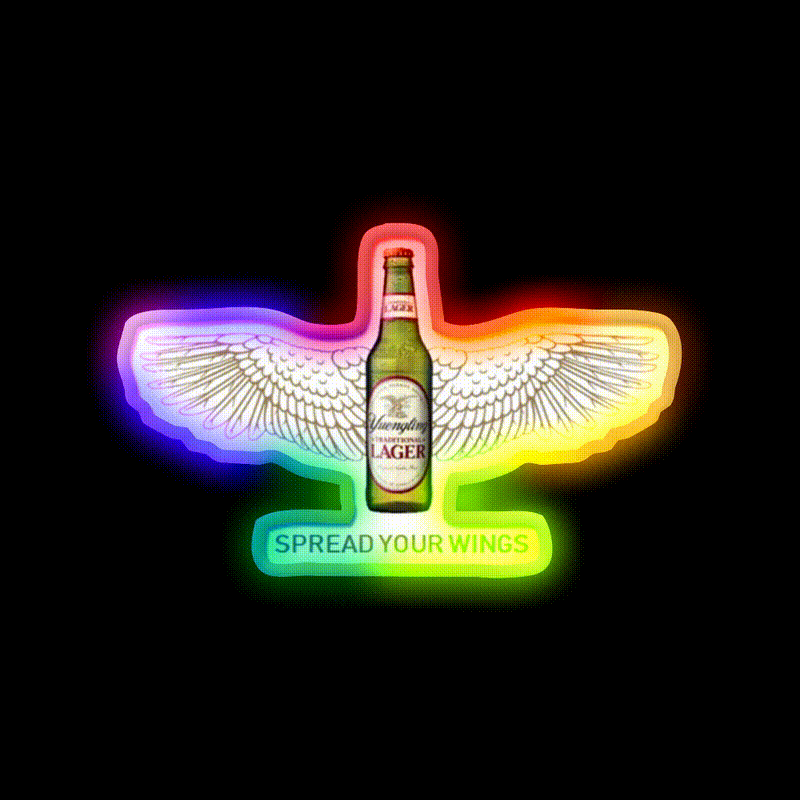 Yeungling Wings Beer Bar Decor Led Neon Sign Rgb Color - LED neon sign close-up detail