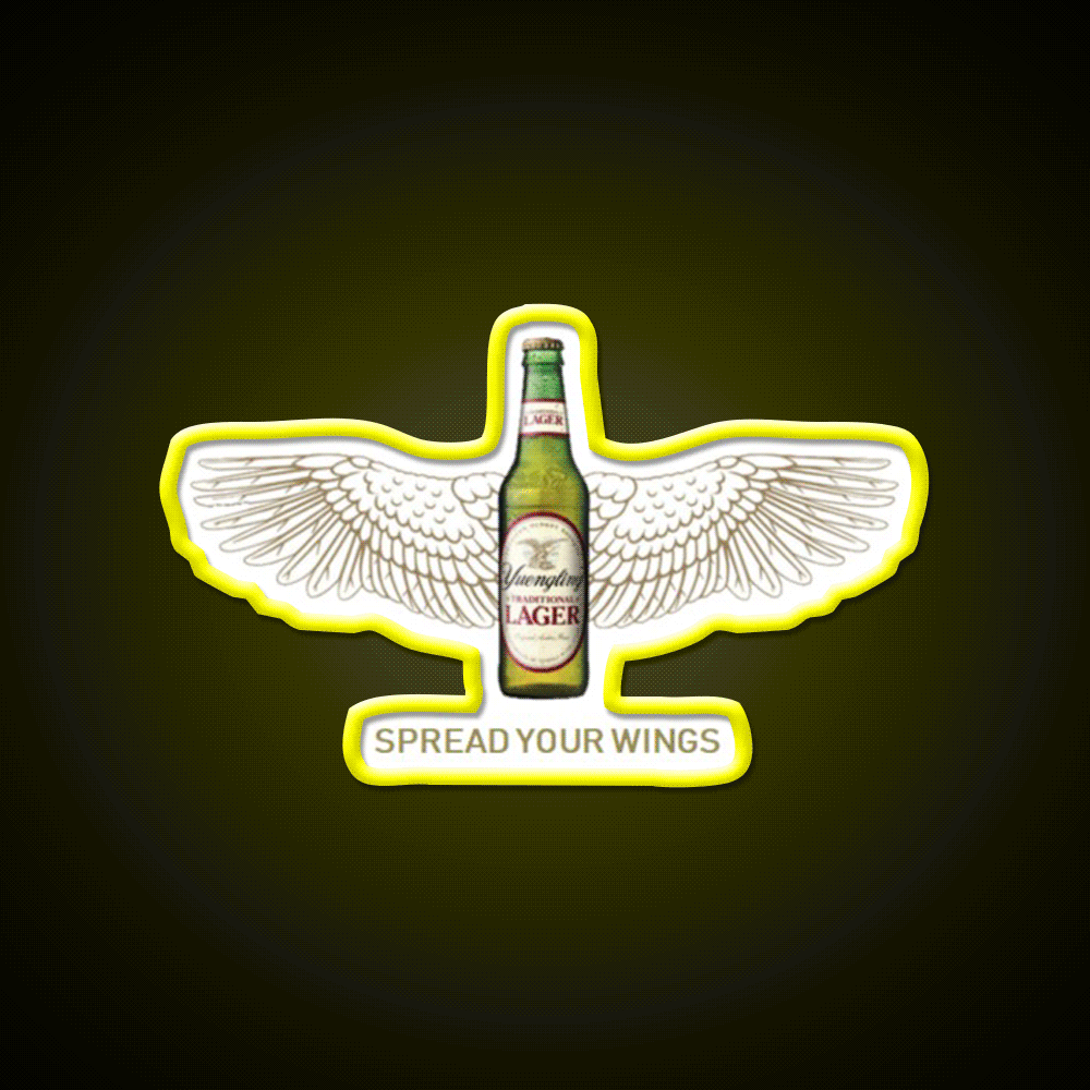 Yeungling Wings Beer Bar Decor Led Neon Sign Rgb Color - Custom LED neon sign front view