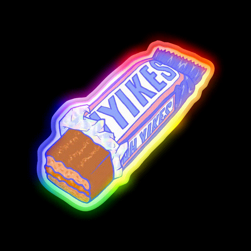 Yikes Snack Food Led Neon Sign Rgb Color - LED neon sign close-up detail