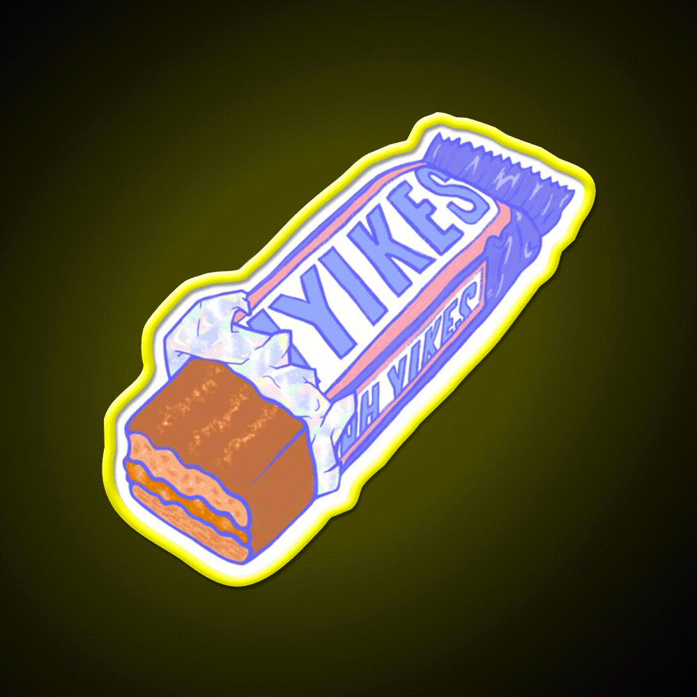 Yikes Snack Food Led Neon Sign Rgb Color - Custom LED neon sign front view