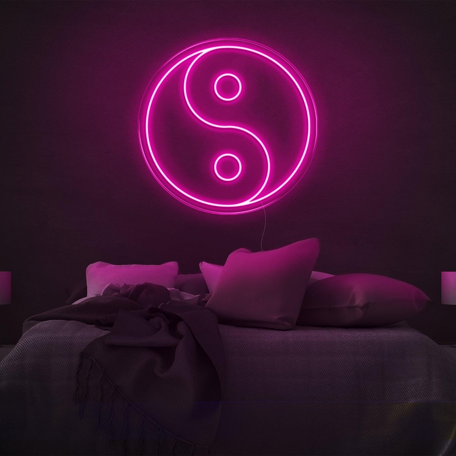 Yin Yang Blue Outline Led Neon Sign For Bedroom Wall Decor | Shineneon