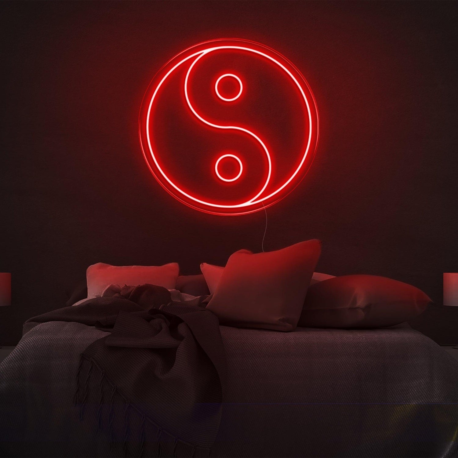 Yin Yang Blue Outline Led Neon Sign For Bedroom Wall Decor | Shineneon