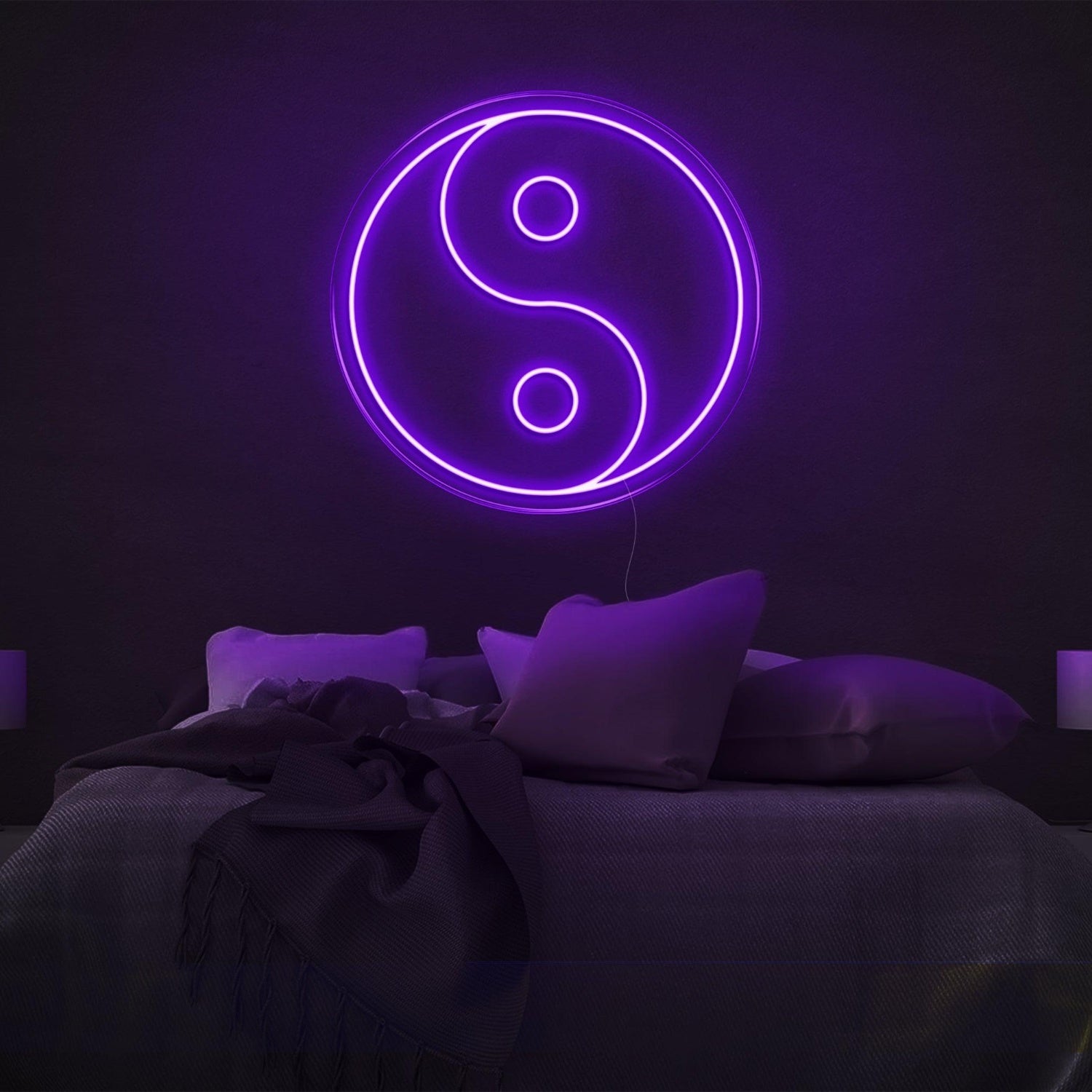 Yin Yang Blue Outline Led Neon Sign For Bedroom Wall Decor | Shineneon