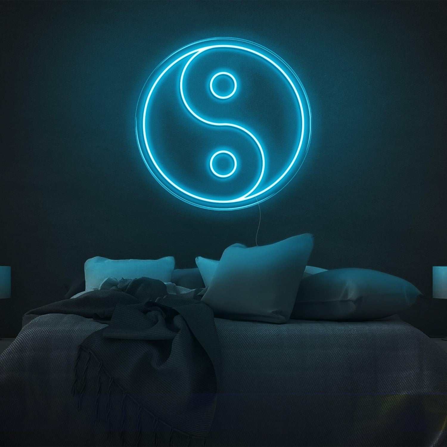 Yin Yang Blue Outline Led Neon Sign For Bedroom Wall Decor | Shineneon