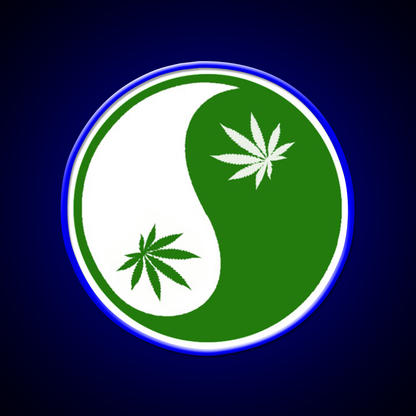 Yin Yang Hemp Inspired Green Leaf Led Neon Sign Rgb Color - LED neon sign view 5