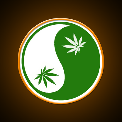 Yin Yang Hemp Inspired Green Leaf Led Neon Sign Rgb Color - LED neon sign view 6