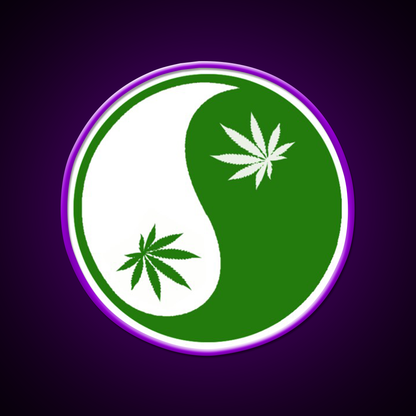 Yin Yang Hemp Inspired Green Leaf Led Neon Sign Rgb Color - LED neon sign view 9