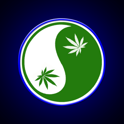 Yin Yang Hemp Inspired Green Leaf Led Neon Sign Rgb Color - Shineneon