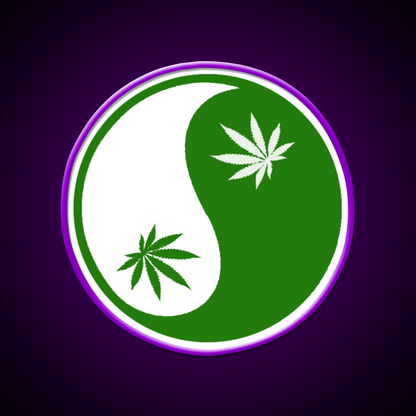 Yin Yang Hemp Inspired Green Leaf Led Neon Sign Rgb Color - Shineneon