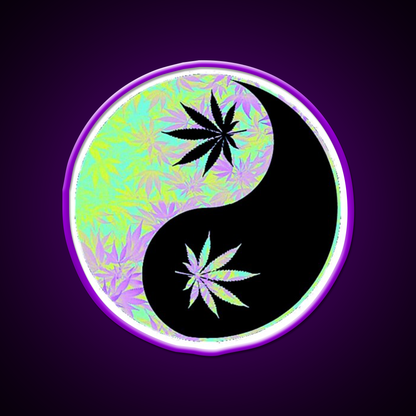 Ying Yang Hemp Inspired Green Leaf Led Neon Sign Rgb Color - LED neon sign view 9