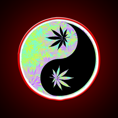 Ying Yang Hemp Inspired Green Leaf Led Neon Sign Rgb Color - LED neon sign view 10