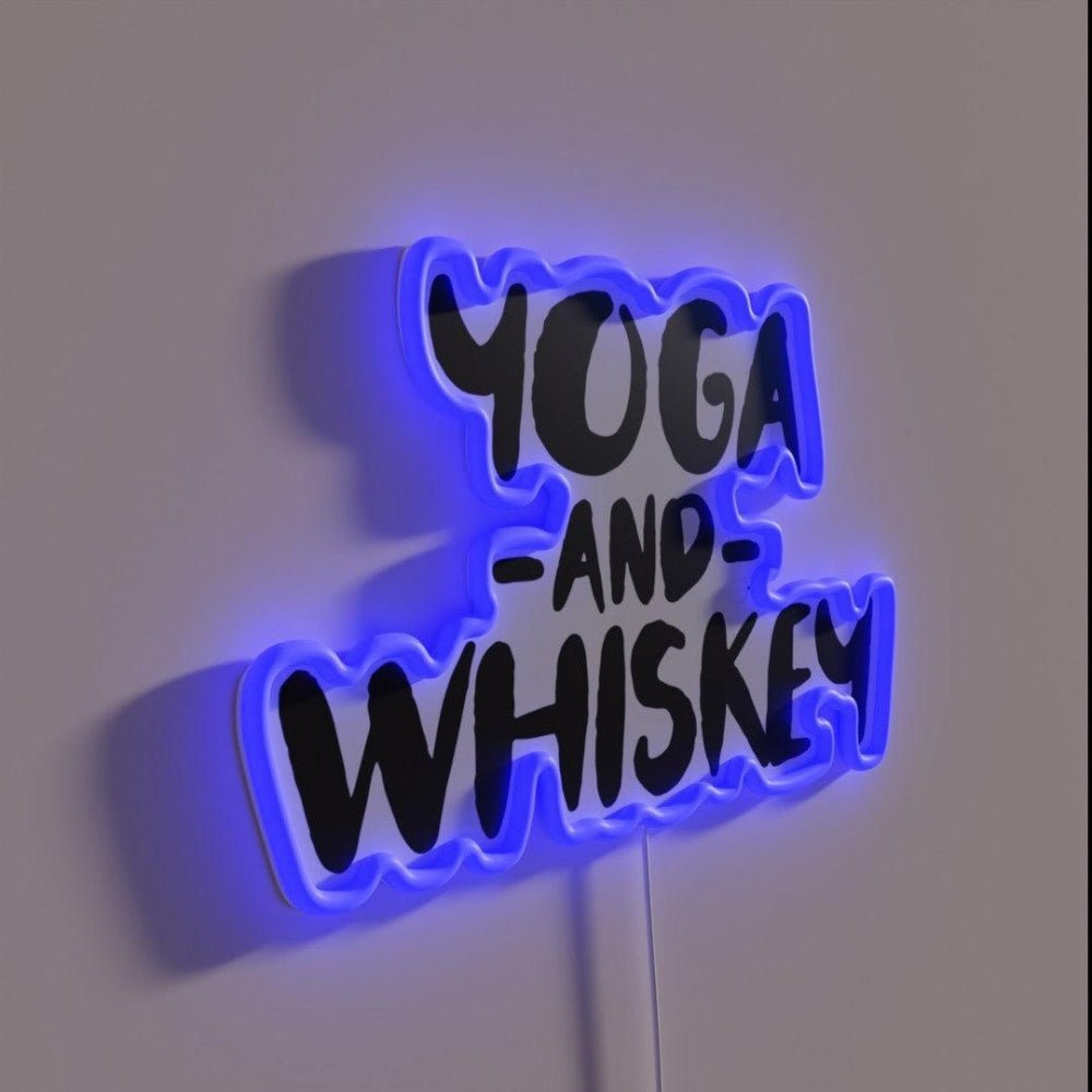 Yoga And Whiskey Alcohol Drinker Weed Rgb Led Neon Sign - Shineneon