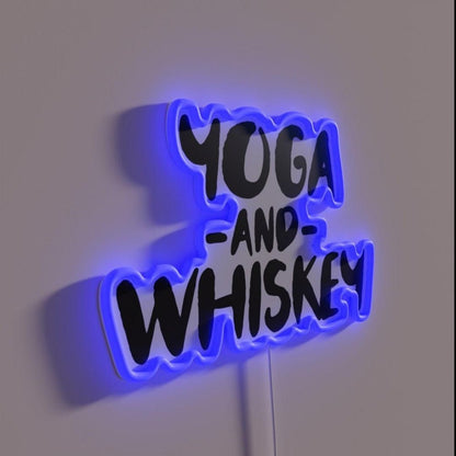 Yoga And Whiskey Alcohol Drinker Weed Rgb Led Neon Sign - Shineneon