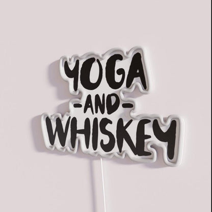 Yoga And Whiskey Alcohol Drinker Weed Rgb Led Neon Sign - Shineneon