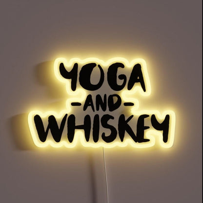 Yoga And Whiskey Alcohol Drinker Weed Rgb Led Neon Sign - Shineneon