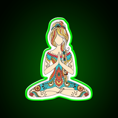 Yoga Art Yoga Led Neon Sign For Wellness Space Rgb Color - Shineneon