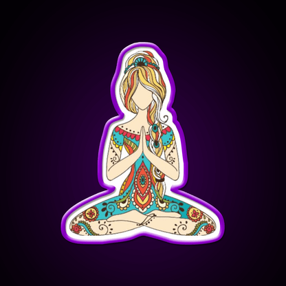 Yoga Art Yoga Led Neon Sign For Wellness Space Rgb Color - Shineneon