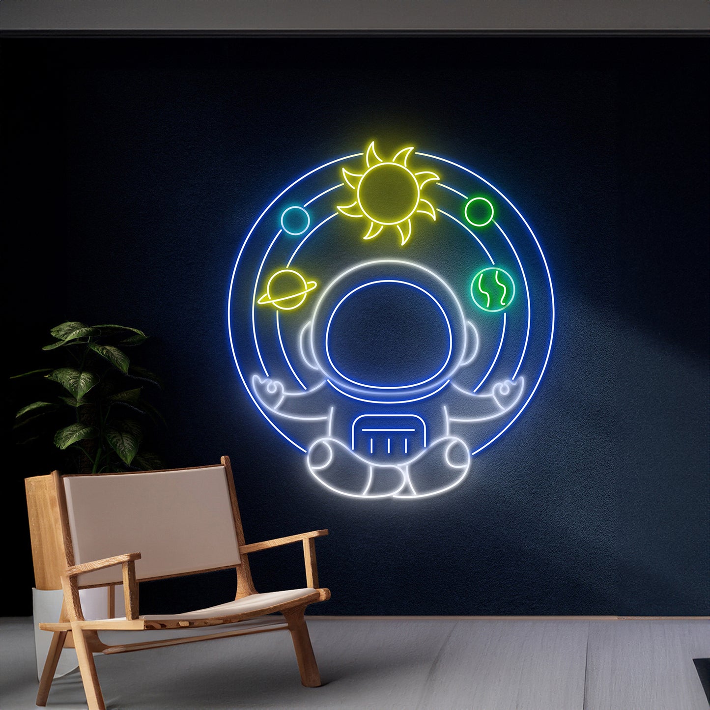 Yoga Astronaut Neon Sign Room Wall Decor