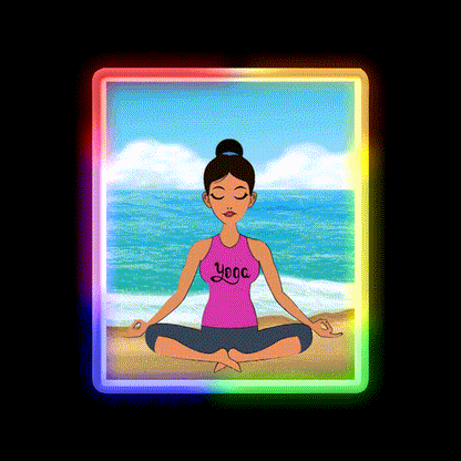 Yoga Beach Relaxation Exercise Yoga Led Neon Sign Rgb Color