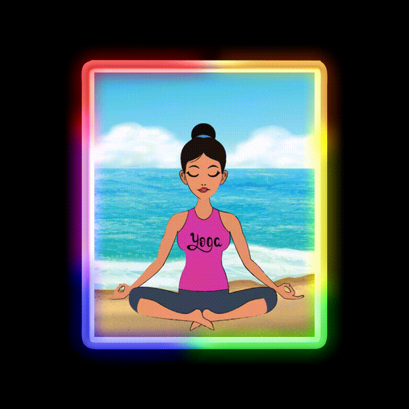 Yoga Beach Relaxation Exercise Yoga Led Neon Sign Rgb Color