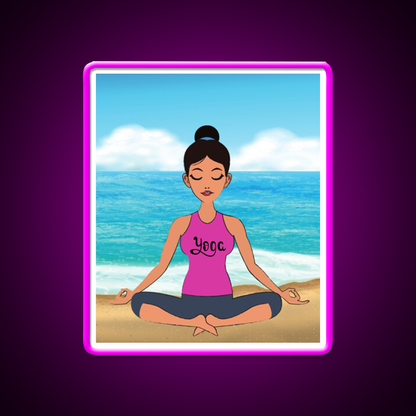 Yoga Beach Relaxation Exercise Yoga Led Neon Sign Rgb Color