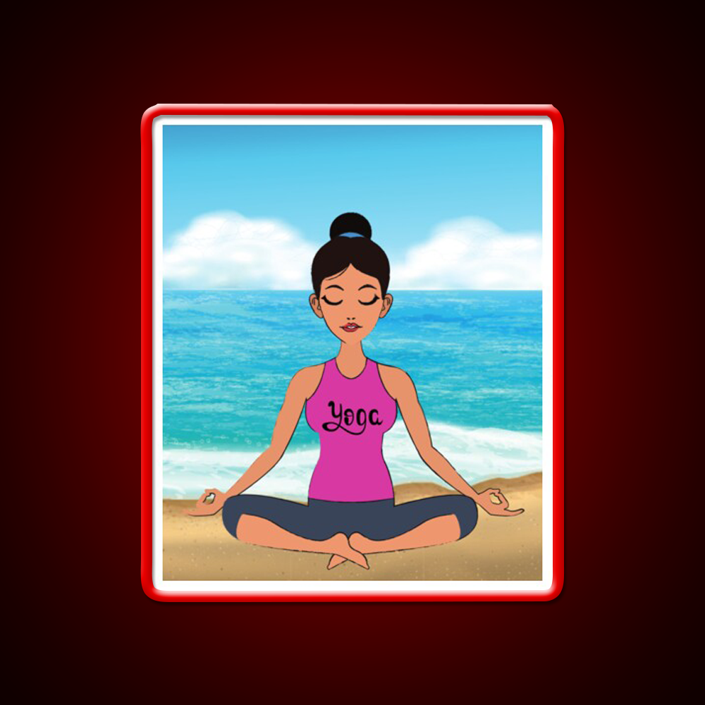 Yoga Beach Relaxation Exercise Yoga Led Neon Sign Rgb Color