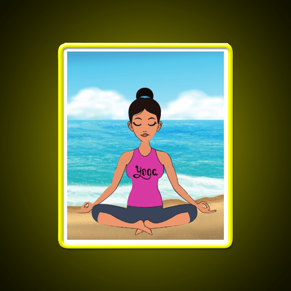 Yoga Beach Relaxation Exercise Yoga Led Neon Sign Rgb Color - Shineneon