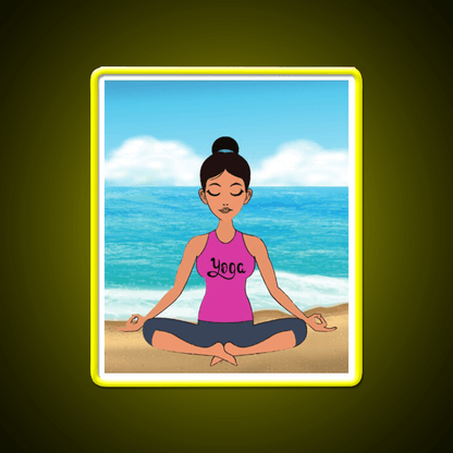 Yoga Beach Relaxation Exercise Yoga Led Neon Sign Rgb Color - Shineneon